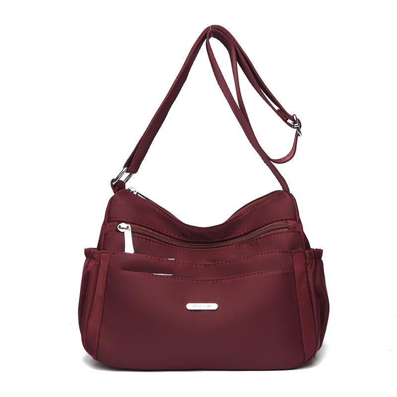 Новая простая повседневная сумка-мессенджер женская большой вместимости многослойная универсальная сумка-тоут широкий плечевой ремень износостойкая сумка через плечо для поездок на работу фуксия