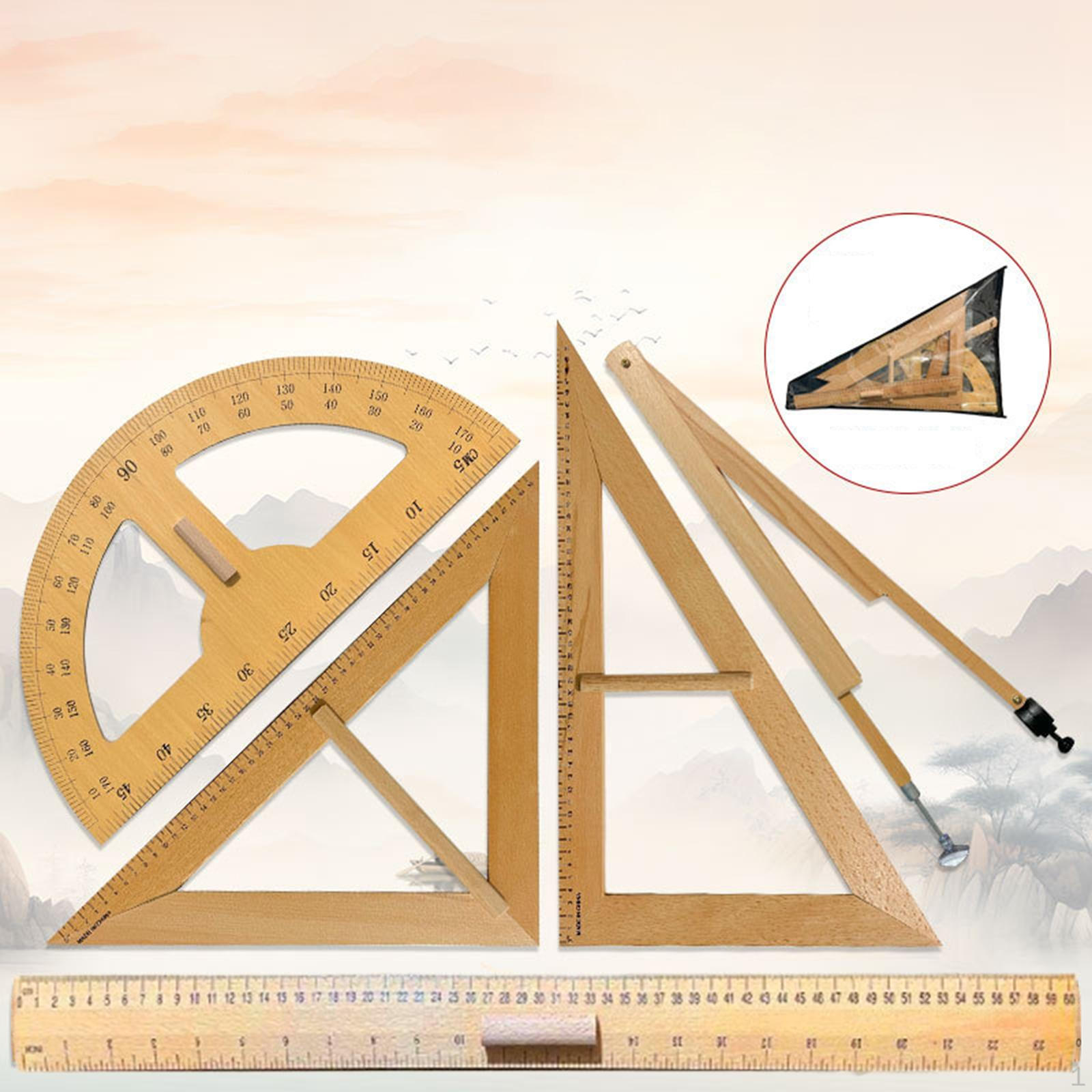 5x Большие математические линейки для обучения Циркуль Удобная рукоятка Рисование Математические Геометрические инструменты Обучение