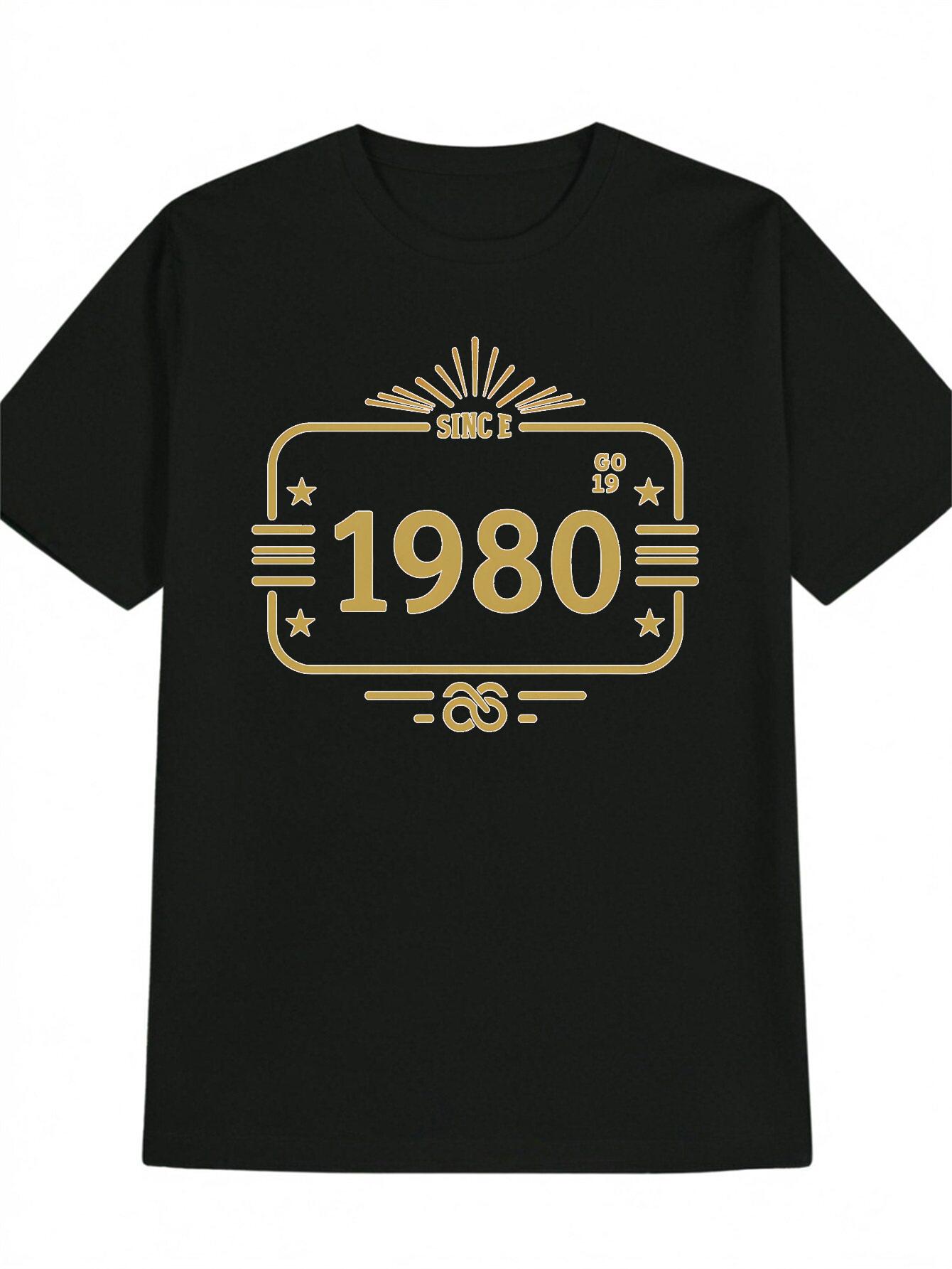 Vintage 1980 Graphic T-shirt - Black Retro Tee with Golden Accent - Lightweight Summer Shirt for Birthday Gifts L
Vintage 1980 Graphic T-shirt - Black Retro Tee with Golden Accent - Lightweight Summer Shirt for Birthday Gifts L