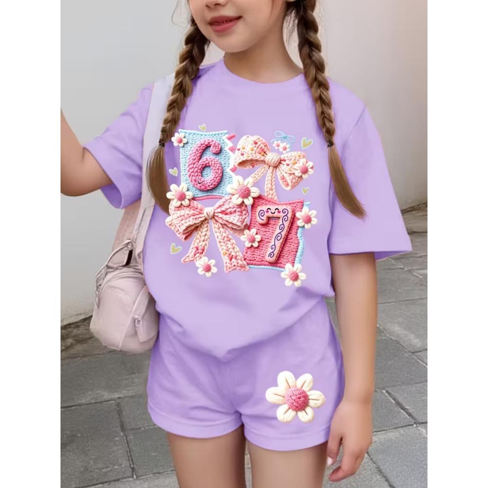 67 Six Seven Girls Clothes Cute Bows Flowers Print Girls Short Sleeve T-Shirt + Pants Set Casual Fashion Children s Clothes Tops 100
67 Six Seven Girls Clothes Cute Bows Flowers Print Girls Short Sleeve T-Shirt + Pants Set Casual Fashion Children s Clothes Tops 100