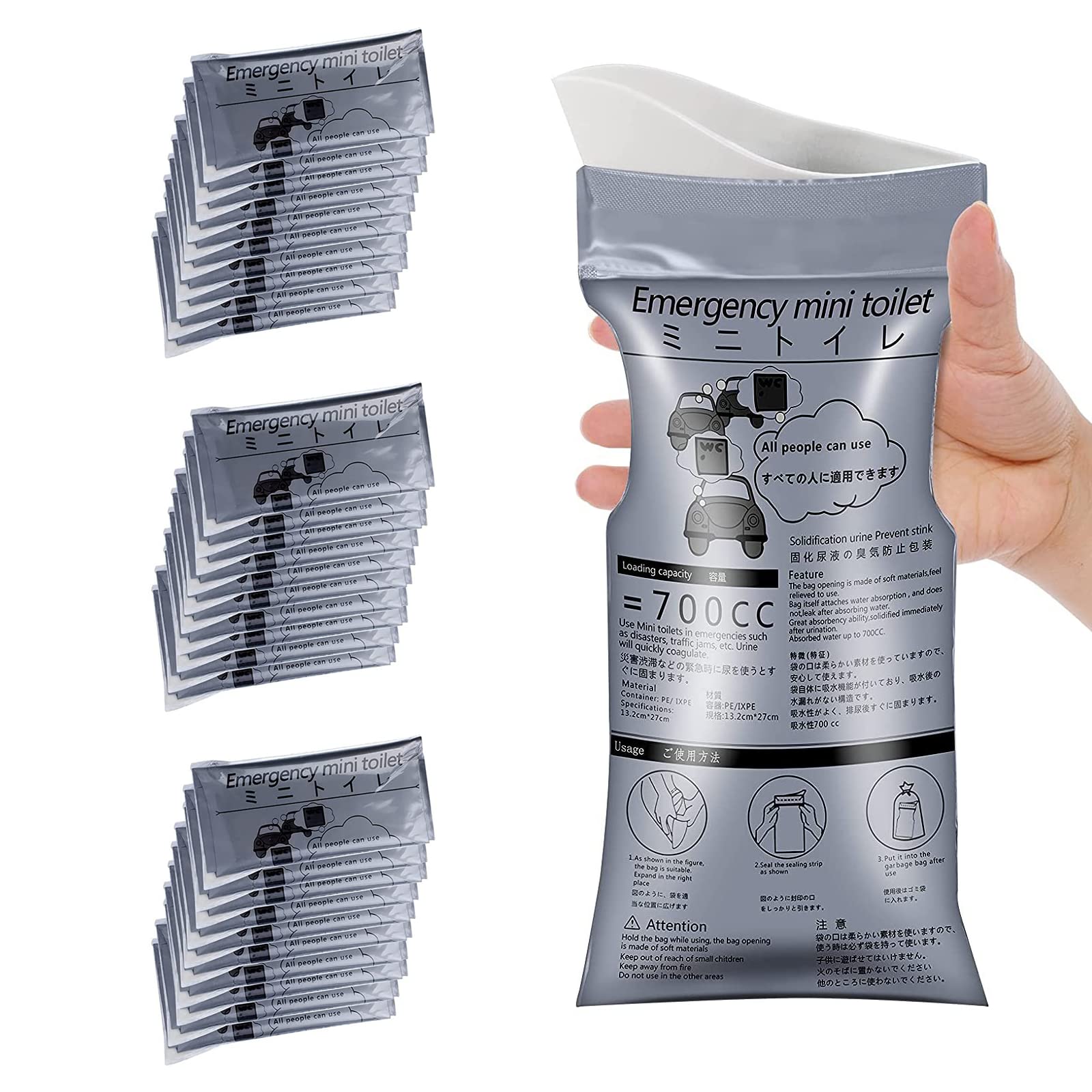 Portable Toilet 700cc Emergency Toilet Simple Toilet Disaster Prevention Toilet Car Toilet Earthquake Countermeasures Mountain Climbing Traffic
Portable Toilet 700cc Emergency Toilet Simple Toilet Disaster Prevention Toilet Car Toilet Earthquake Countermeasures Mountain Climbing Traffic