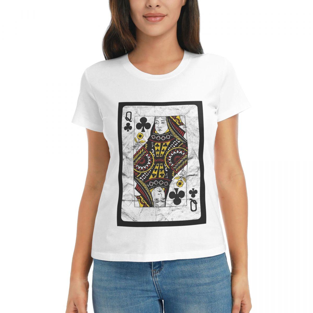 Women TShirt Playing Cards Queen Clubs distressed Design Short Sleeve Tees Round Neck Cotton T Shirts Clothes Tops Streetwear S
Women TShirt Playing Cards Queen Clubs distressed Design Short Sleeve Tees Round Neck Cotton T Shirts Clothes Tops Streetwear S
