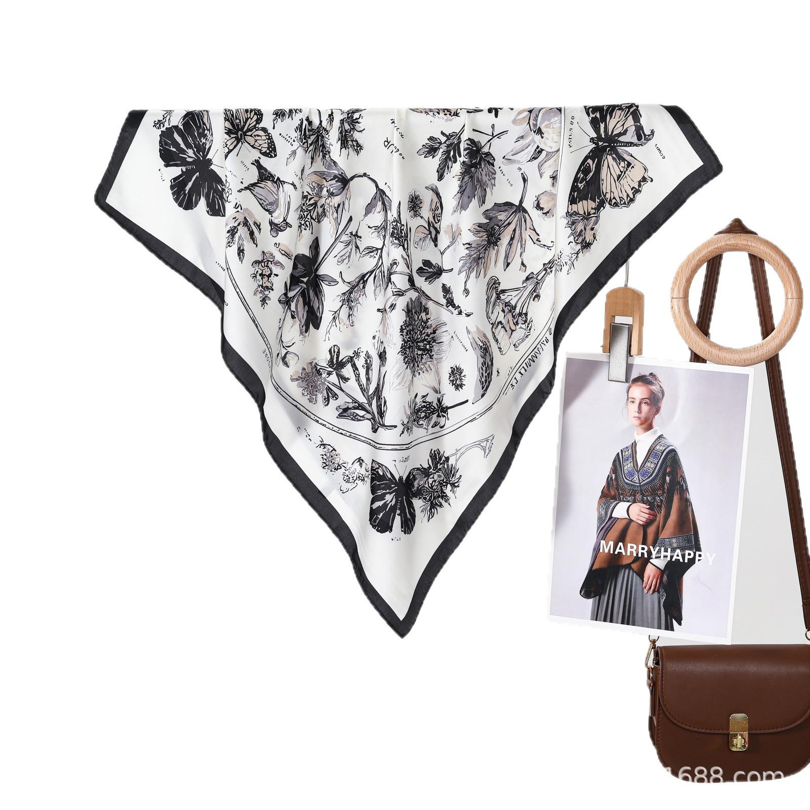 Pastoral Silk Scarf for Women - Versatile, High-End Gift & Souvenir Butterfly Border Scarf Black & White
Pastoral Silk Scarf for Women - Versatile, High-End Gift & Souvenir Butterfly Border Scarf Black & White