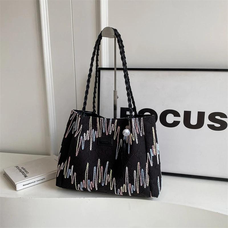 Женская рабочая холщовая сумка на одно плечо, сумка через плечо, большая вместительная повседневная сумка