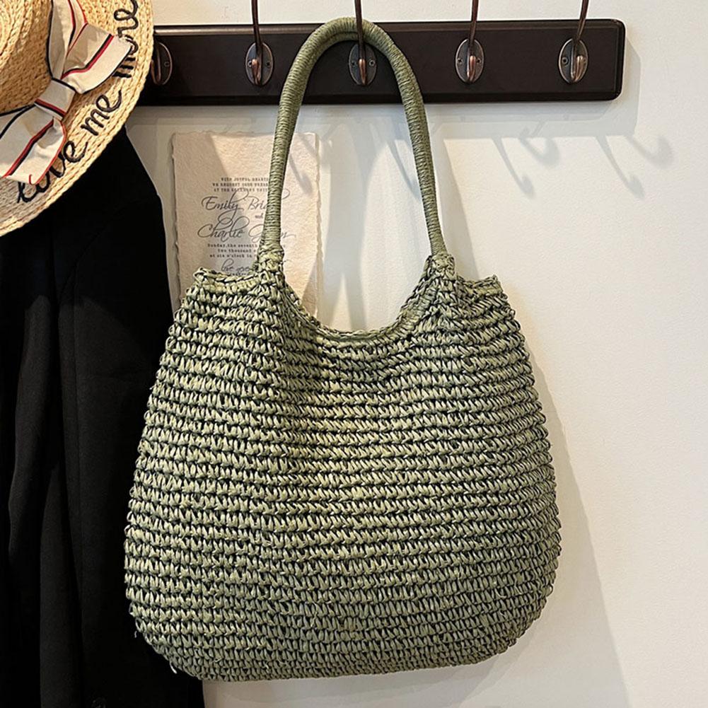 Women Straw Tote Handbag Large Capacity Retro Straw Handbag Solid Color Simple Weaving Handbag Ladies Summer Daily Bag зелений
Women Straw Tote Handbag Large Capacity Retro Straw Handbag Solid Color Simple Weaving Handbag Ladies Summer Daily Bag зелений