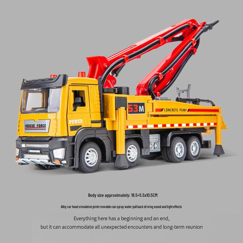 Large Alloy Concrete Pump Truck Toy - Water-Spray Simulation Mixing Transport Vehicle for Kids
Large Alloy Concrete Pump Truck Toy - Water-Spray Simulation Mixing Transport Vehicle for Kids