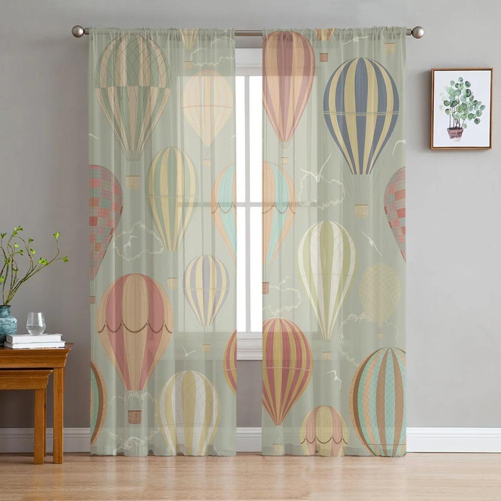 Cartoon Hot Air Balloon Tulle Sheer Curtains for Living Room Decoration Window Curtain for Bedroom Kitchen Voile Organza Drapes W135 x H115cm x1&Grommet Top
Cartoon Hot Air Balloon Tulle Sheer Curtains for Living Room Decoration Window Curtain for Bedroom Kitchen Voile Organza Drapes W135 x H115cm x1&Grommet Top
