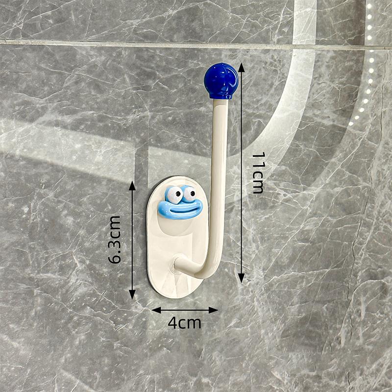 1 шт. Дофаминовый самоклеящийся настенный крючок Прочный без сверления Крючки-вешалки для одежды и резинок для волос Крючки для ванной комнаты, кухни, дома синий