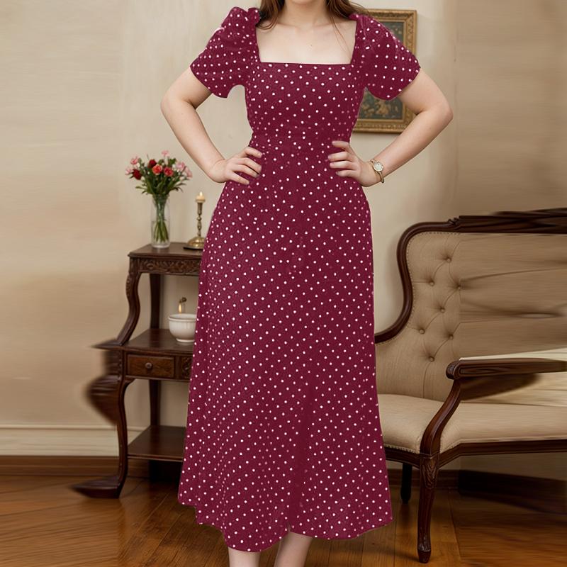 ZANZEA Женское повседневное платье с квадратным вырезом, короткими рукавами и принтом в горошек вино красного
ZANZEA Женское повседневное платье с квадратным вырезом, короткими рукавами и принтом в горошек вино красного