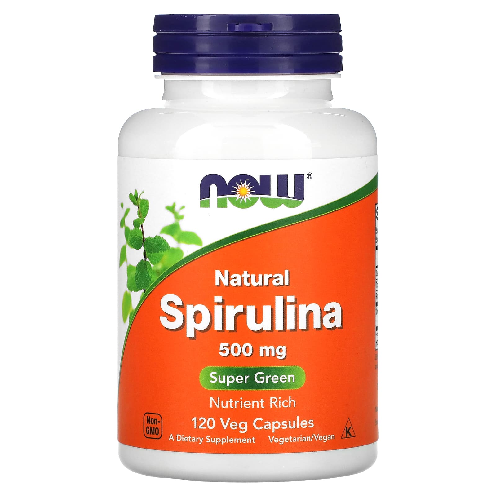 Natural Spirulina, 500 Mg, 120 Veggie Capsules
Natural Spirulina, 500 Mg, 120 Veggie Capsules