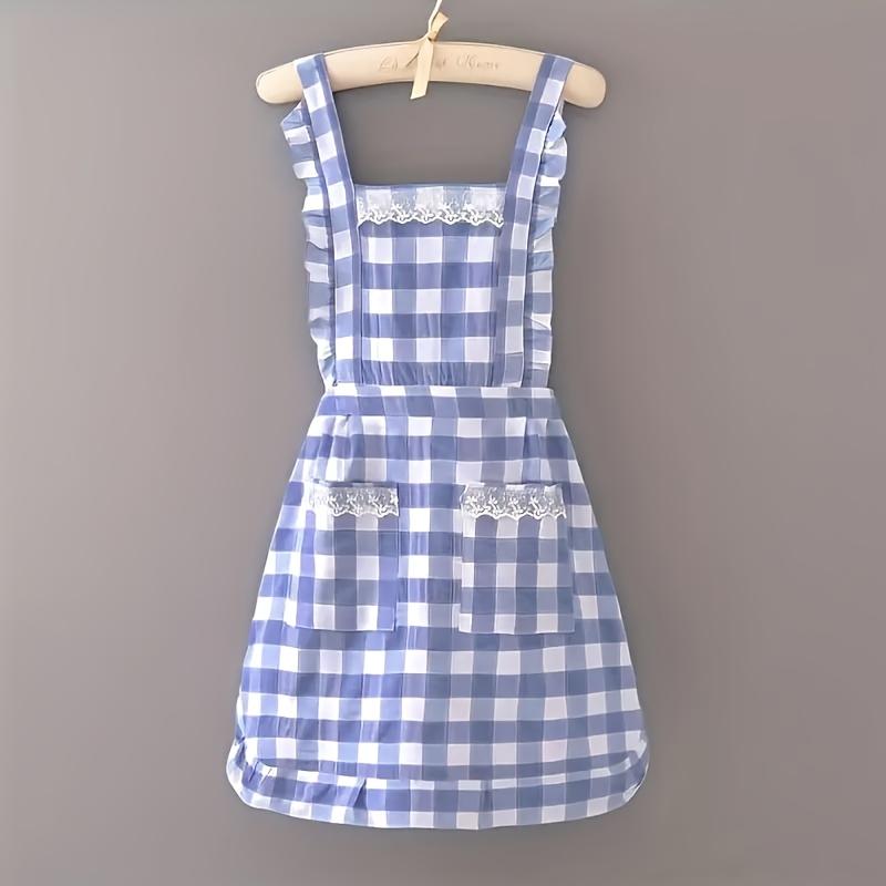 Елегантний бавовняний фартух у синьо-білу клітинку - Регульований ремінець, М який і дихаючий, Кишені, Ідеальний для домашнього приготування, Комфорт у будь-яку пору року синій
Елегантний бавовняний фартух у синьо-білу клітинку - Регульований ремінець, М який і дихаючий, Кишені, Ідеальний для домашнього приготування, Комфорт у будь-яку пору року синій