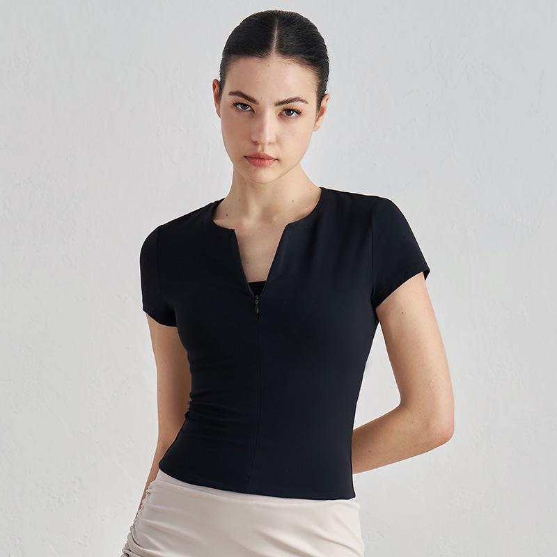 Nuls Nude Feel Жіноча футболка для схуднення з половиною блискавки для йоги - Круглий виріз, Високоеластична, Дихаюча, Фітнес-топ з коротким рукавом S
Nuls Nude Feel Жіноча футболка для схуднення з половиною блискавки для йоги - Круглий виріз, Високоеластична, Дихаюча, Фітнес-топ з коротким рукавом S