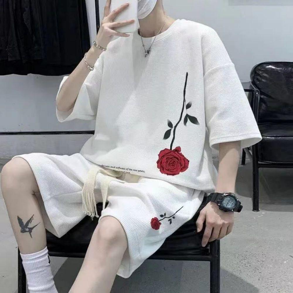 Y2k Korean Fashion Streetwear Hip Hop Rose Casual Short Suit Tshirt 2 Piece Set Summer Tracksuit Men Harajuku Oversize Tee S
Y2k Korean Fashion Streetwear Hip Hop Rose Casual Short Suit Tshirt 2 Piece Set Summer Tracksuit Men Harajuku Oversize Tee S