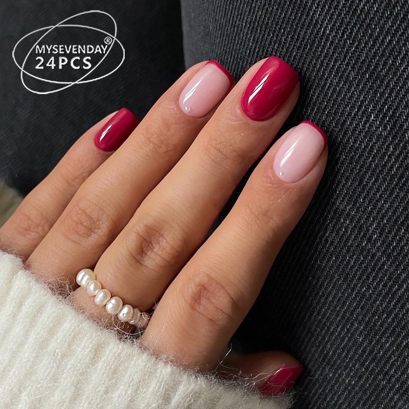 Trendy Red French Manicure Wearable Nail Patches: Hot Selling Pure Desire False Nails Glue Type
Trendy Red French Manicure Wearable Nail Patches: Hot Selling Pure Desire False Nails Glue Type