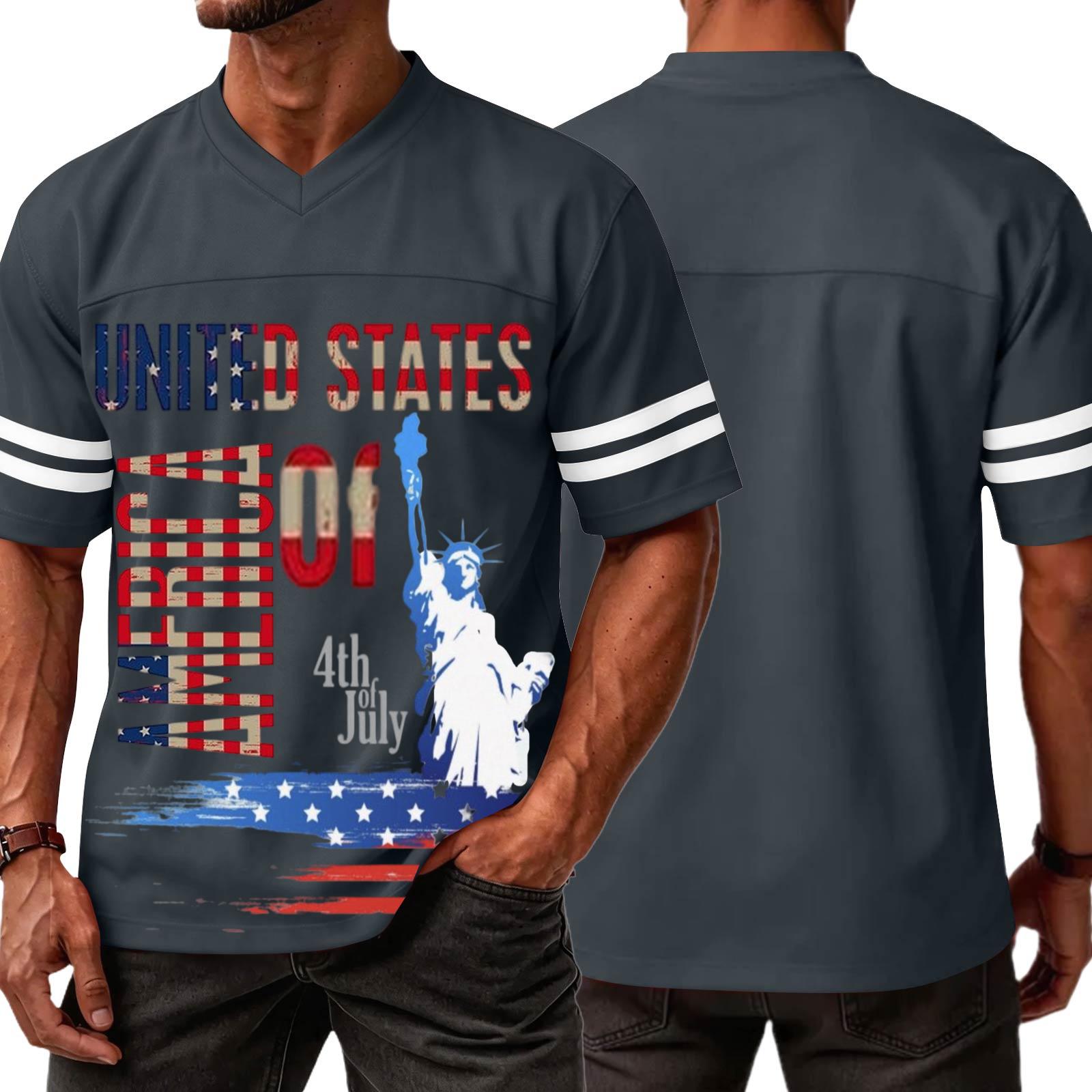 Men s Casual V Neck Short Sleeve Sports Shirt with Graphic Print Independent Day Themed Lightweight Athletic Tee for Outdoor and Everyday Wear M
Men s Casual V Neck Short Sleeve Sports Shirt with Graphic Print Independent Day Themed Lightweight Athletic Tee for Outdoor and Everyday Wear M