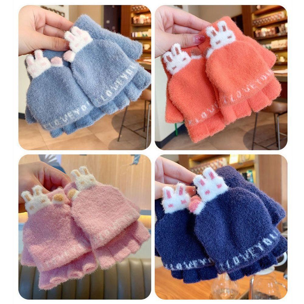 Winter Warm Knitted Gloves Thickened Wool Mittens Flip Half Finger Gloves For 4-10 Years Old
Winter Warm Knitted Gloves Thickened Wool Mittens Flip Half Finger Gloves For 4-10 Years Old