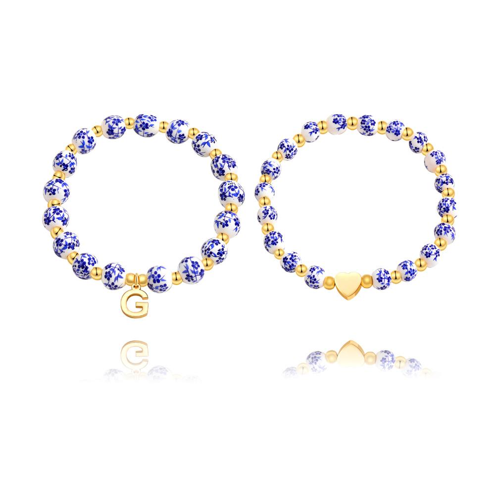 2Pcs Blue Ceramic Bead Initial Letter Bracelet Set for Women Girl Vintage Gold Color Letter Alphabet Wrist Zircon Accessories
2Pcs Blue Ceramic Bead Initial Letter Bracelet Set for Women Girl Vintage Gold Color Letter Alphabet Wrist Zircon Accessories