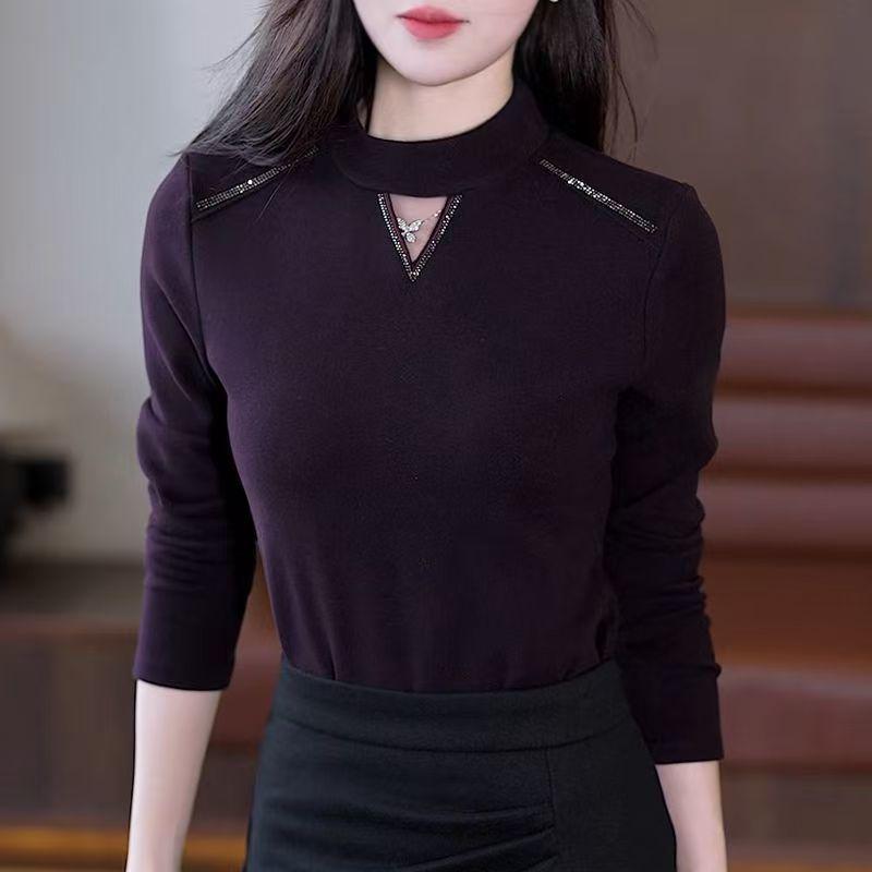 Elegant Autumn/Winter Long-Sleeve Thickened T-Shirt with Hot Diamond Accents M фіолетовий
Elegant Autumn/Winter Long-Sleeve Thickened T-Shirt with Hot Diamond Accents M фіолетовий