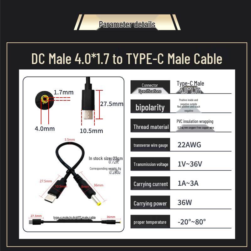 USB-C to DC Dual Male Adapter Cable for Powering LED Routers and Security Devices
USB-C to DC Dual Male Adapter Cable for Powering LED Routers and Security Devices
