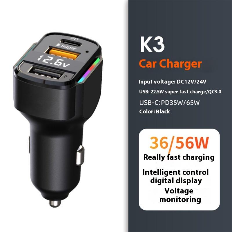 3 In 1 Spring Fast Charging Cable K4 Car Charger, with Bluetooth Pd Dual Usb Car Charger Multi-function Car Charging Head K3-Black
3 In 1 Spring Fast Charging Cable K4 Car Charger, with Bluetooth Pd Dual Usb Car Charger Multi-function Car Charging Head K3-Black