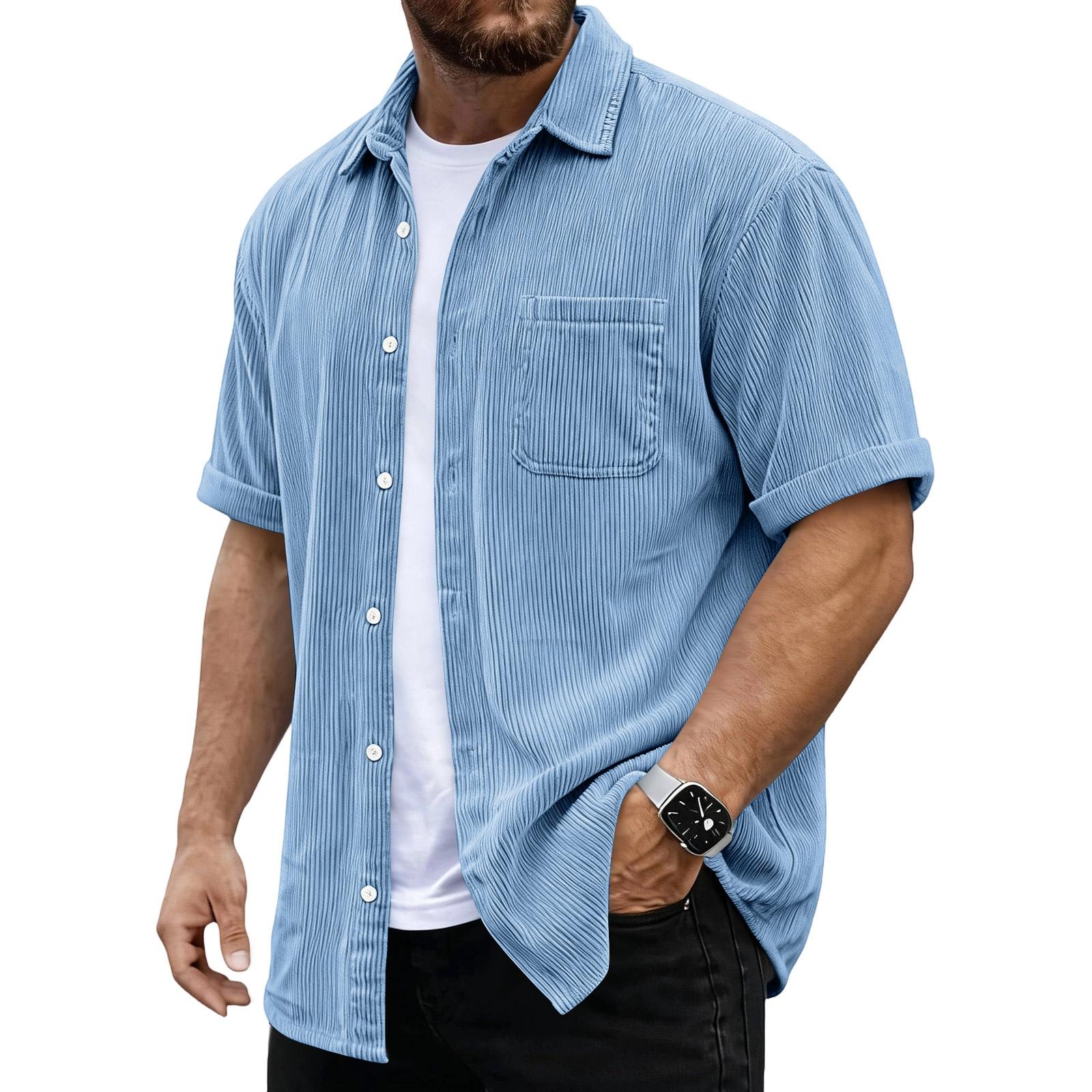Men s Versatile Casual Corduroy Button-down Short-sleeved Shirt With Pockets XL
Men s Versatile Casual Corduroy Button-down Short-sleeved Shirt With Pockets XL