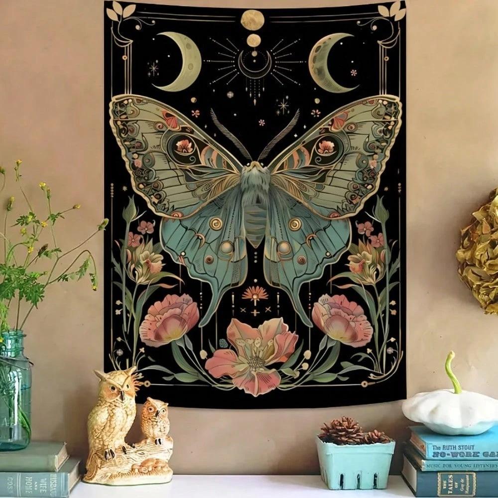 1 Moth Moon Phase Tapestry Single Sided 2D Print Soft Polyester Tapestry Bedroom Living Room Dorm Boho Decor Mystical Vibe Gift 74x94cm(29x37in)
1 Moth Moon Phase Tapestry Single Sided 2D Print Soft Polyester Tapestry Bedroom Living Room Dorm Boho Decor Mystical Vibe Gift 74x94cm(29x37in)