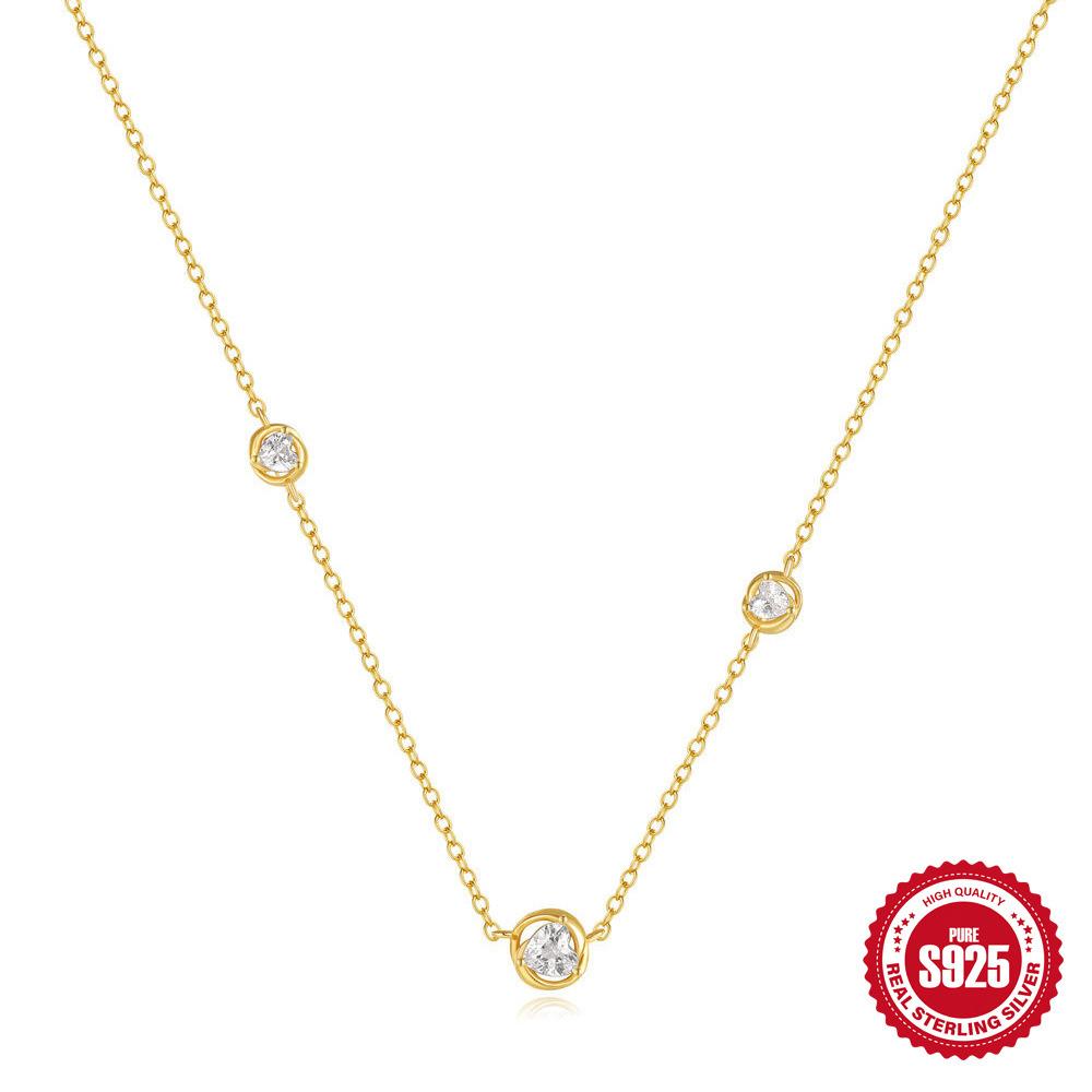 Stylish And Simple S925 Sterling Silver Daily Match Simple Love Zircon Rose Element Irregular Necklace 925 silver золотий
Stylish And Simple S925 Sterling Silver Daily Match Simple Love Zircon Rose Element Irregular Necklace 925 silver золотий