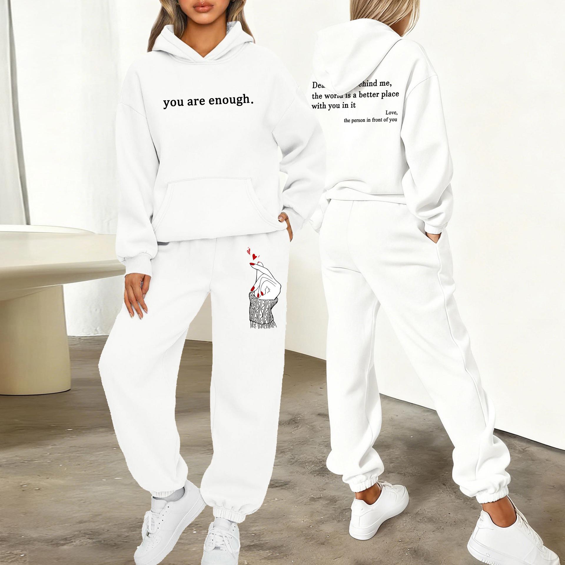 Women s Casual Letter Print Hoodie and Jogger Set S
Women s Casual Letter Print Hoodie and Jogger Set S