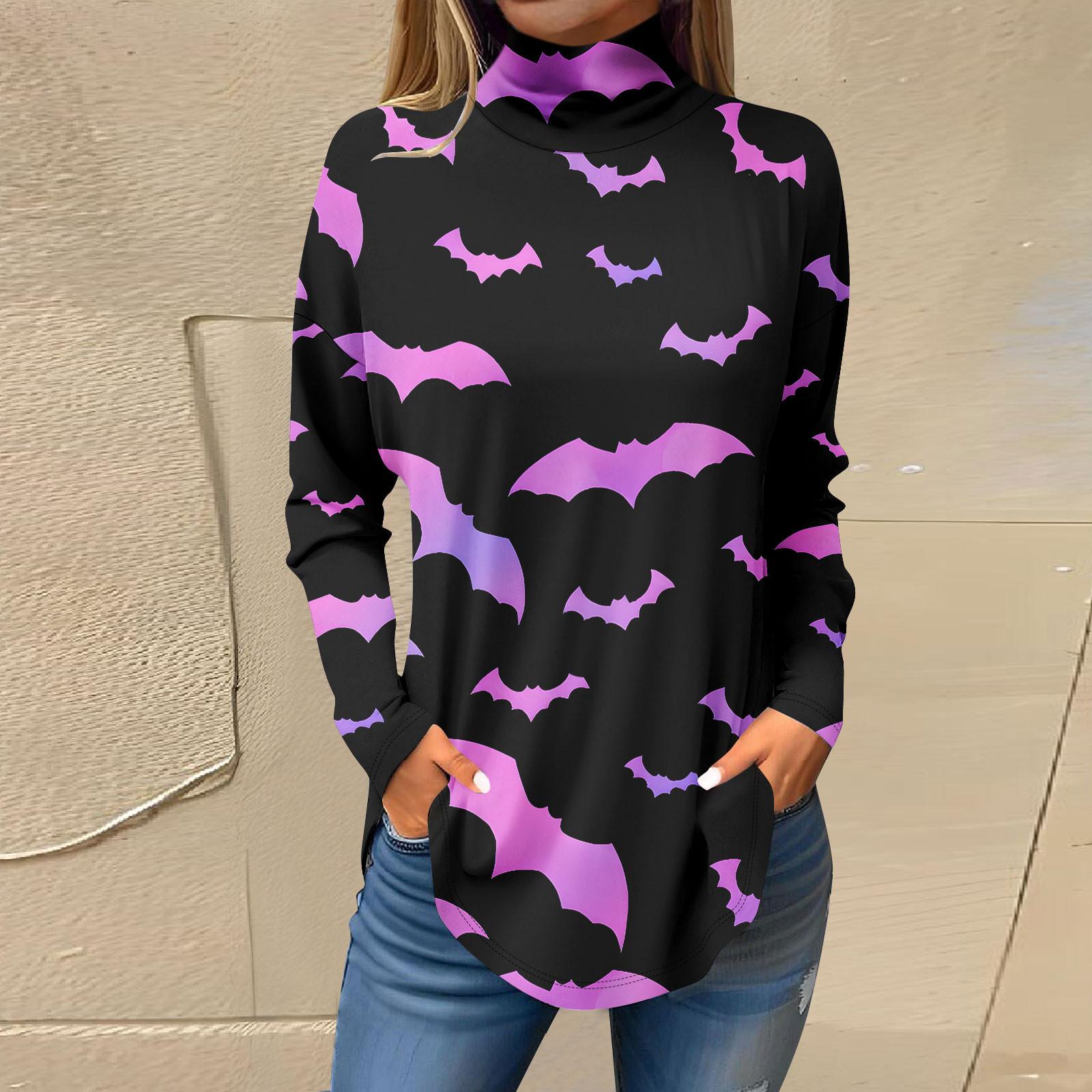 Футболки для женщин, осенние повседневные рубашки с длинными рукавами, толстовка с принтом на Хэллоуин, топ с высоким воротом, пуловер XXXL
Футболки для женщин, осенние повседневные рубашки с длинными рукавами, толстовка с принтом на Хэллоуин, топ с высоким воротом, пуловер XXXL