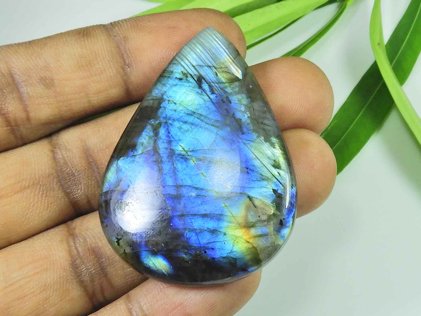 36X49MM Blue Labradorite Pear Shape Cabochon Loose Natural Gemstone 104Cts. SK-3891 
36X49MM Blue Labradorite Pear Shape Cabochon Loose Natural Gemstone 104Cts. SK-3891