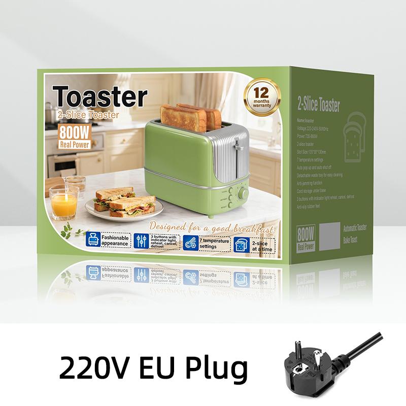 2 Slice Wide Slot Toaster with 7 Preset Temperature and Defrost Small Household Bread Maker Sandwich Maker Toaster US/EU plug
2 Slice Wide Slot Toaster with 7 Preset Temperature and Defrost Small Household Bread Maker Sandwich Maker Toaster US/EU plug