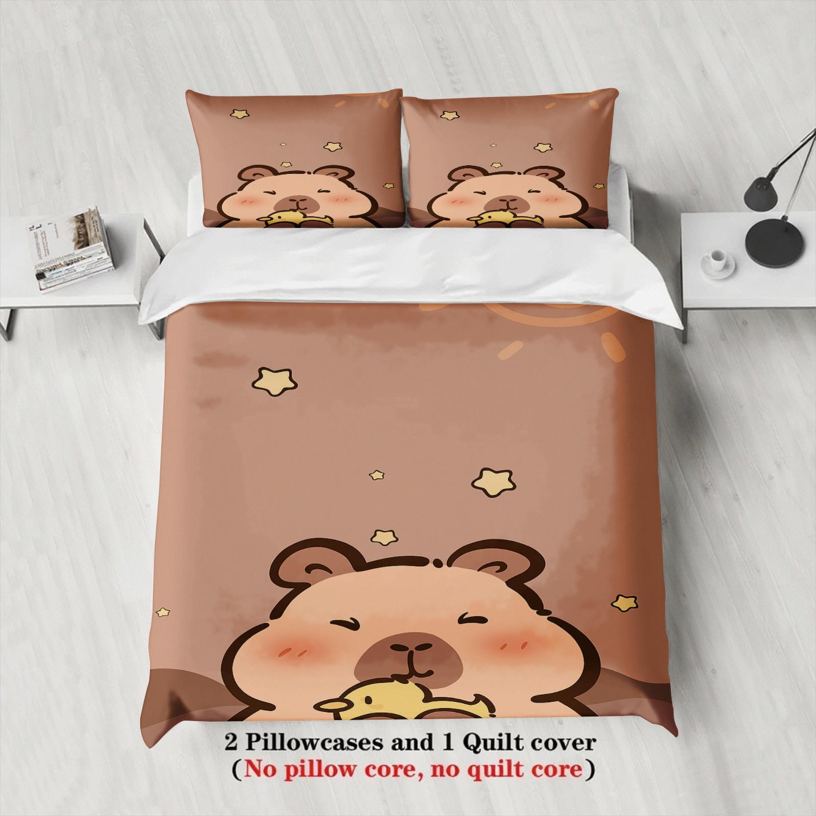 Kawaii Capybara Bedding Set Starry Cozy Duvet Cover Set With Pillowcases For Capybara Lovers Bedroom Decor Twin Queen King Size 135x200cm
Kawaii Capybara Bedding Set Starry Cozy Duvet Cover Set With Pillowcases For Capybara Lovers Bedroom Decor Twin Queen King Size 135x200cm