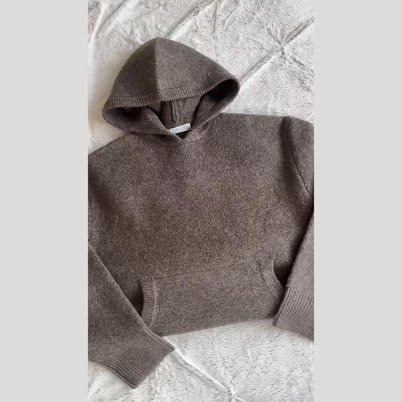 Повседневный вязаный женский свитер с капюшоном, однотонный, свободного кроя, с большим карманом, женские свитеры 2025, осенне-зимняя мода, женская уличная одежда L коричневый
Повседневный вязаный женский свитер с капюшоном, однотонный, свободного кроя, с большим карманом, женские свитеры 2025, осенне-зимняя мода, женская уличная одежда L коричневый