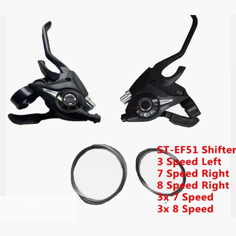 Shimano ST-EF51 Набор переключателей передач 3x7 3X8 V-образный тормозной рычаг Набор скоростей для велосипеда MTB
Shimano ST-EF51 Набор переключателей передач 3x7 3X8 V-образный тормозной рычаг Набор скоростей для велосипеда MTB