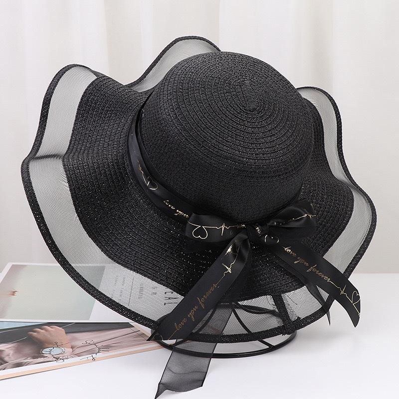 Wide Brim Straw Sun Hat for Women with Ribbon Bow Summer Beach UV Protection Breathable Wavy Edge Panama Cap for Travel Adult (52-56CM) чорний
Wide Brim Straw Sun Hat for Women with Ribbon Bow Summer Beach UV Protection Breathable Wavy Edge Panama Cap for Travel Adult (52-56CM) чорний