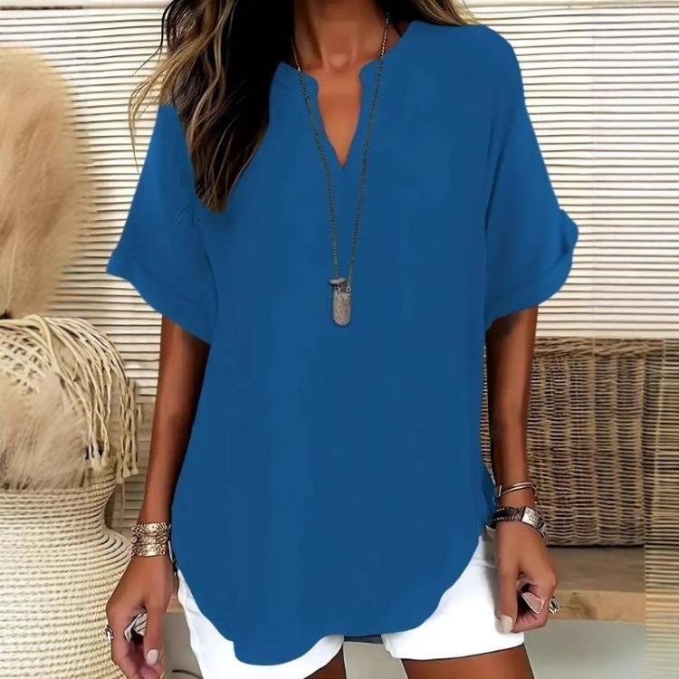 Casual Loose Women Blouse Solid Color Summer Fashion Shirt XXL синій
Casual Loose Women Blouse Solid Color Summer Fashion Shirt XXL синій