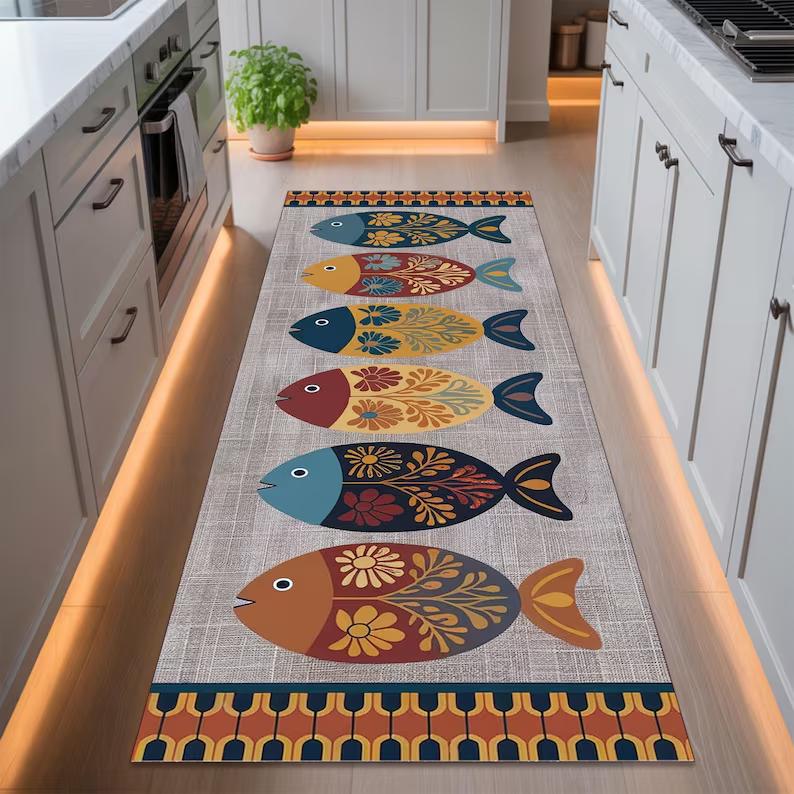 Fish Runner Rug for Kitchen Decor Japanese Style Non-Slip Floor Carpet Long Hallway Mat Washable Modern Home Accent Carpets 40X120CM
Fish Runner Rug for Kitchen Decor Japanese Style Non-Slip Floor Carpet Long Hallway Mat Washable Modern Home Accent Carpets 40X120CM