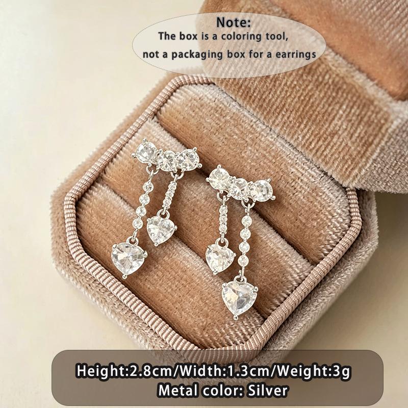 Shiny Micro-Set Zircon Heart-Shaped Dangle Earrings Gold Color Trendy Jewelry for Womens and Girls Luxury Design Ear Accessories срібний
Shiny Micro-Set Zircon Heart-Shaped Dangle Earrings Gold Color Trendy Jewelry for Womens and Girls Luxury Design Ear Accessories срібний