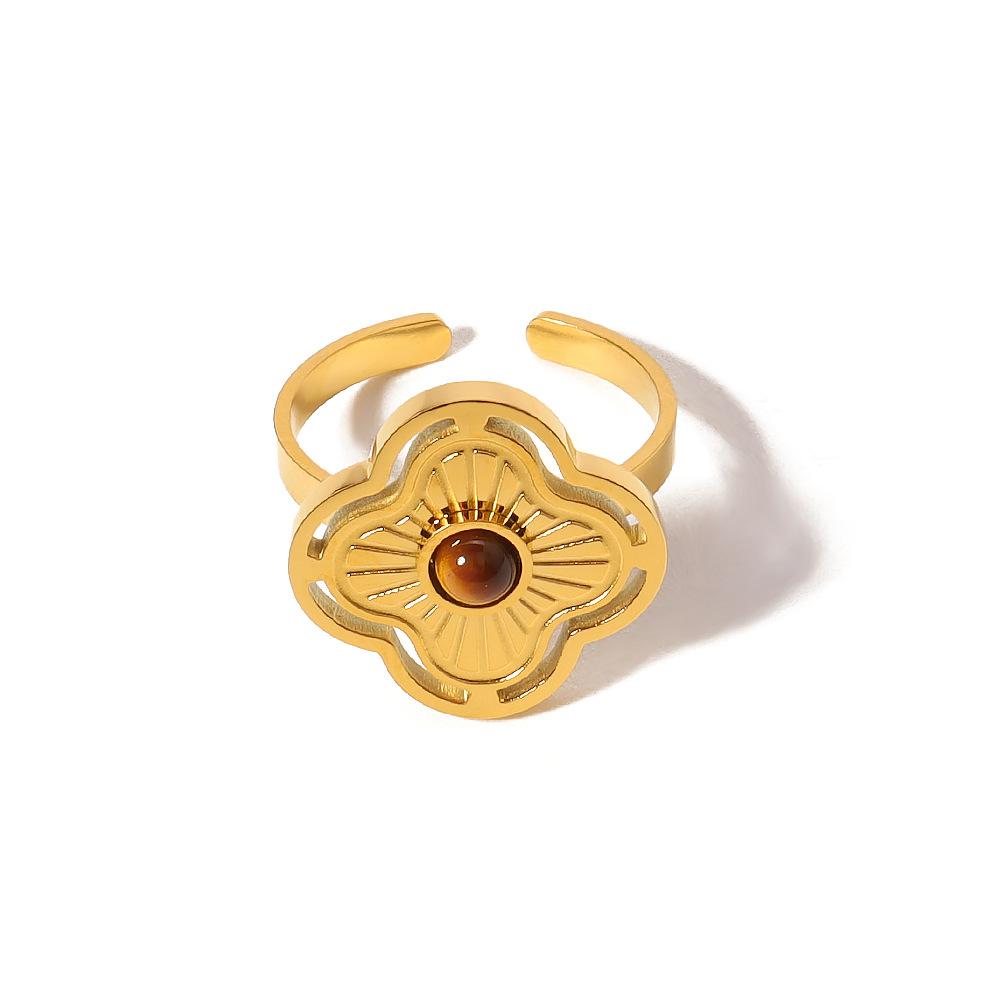 Кольцо Ins+Natural Stone Tiger Stone Flower из титановой стали с бесцветным покрытием из настоящего золота 18 карат, простое и универсальное открытое кольцо
Кольцо Ins+Natural Stone Tiger Stone Flower из титановой стали с бесцветным покрытием из настоящего золота 18 карат, простое и универсальное открытое кольцо