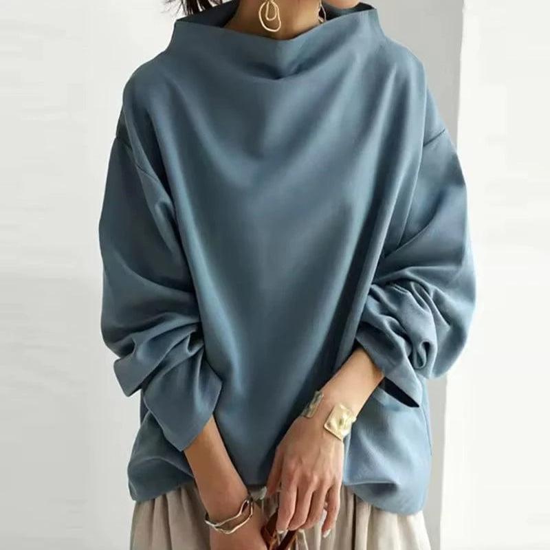 Women s High Neck Long Sleeve Top in Black 5XL peacock синього кольору
Women s High Neck Long Sleeve Top in Black 5XL peacock синього кольору