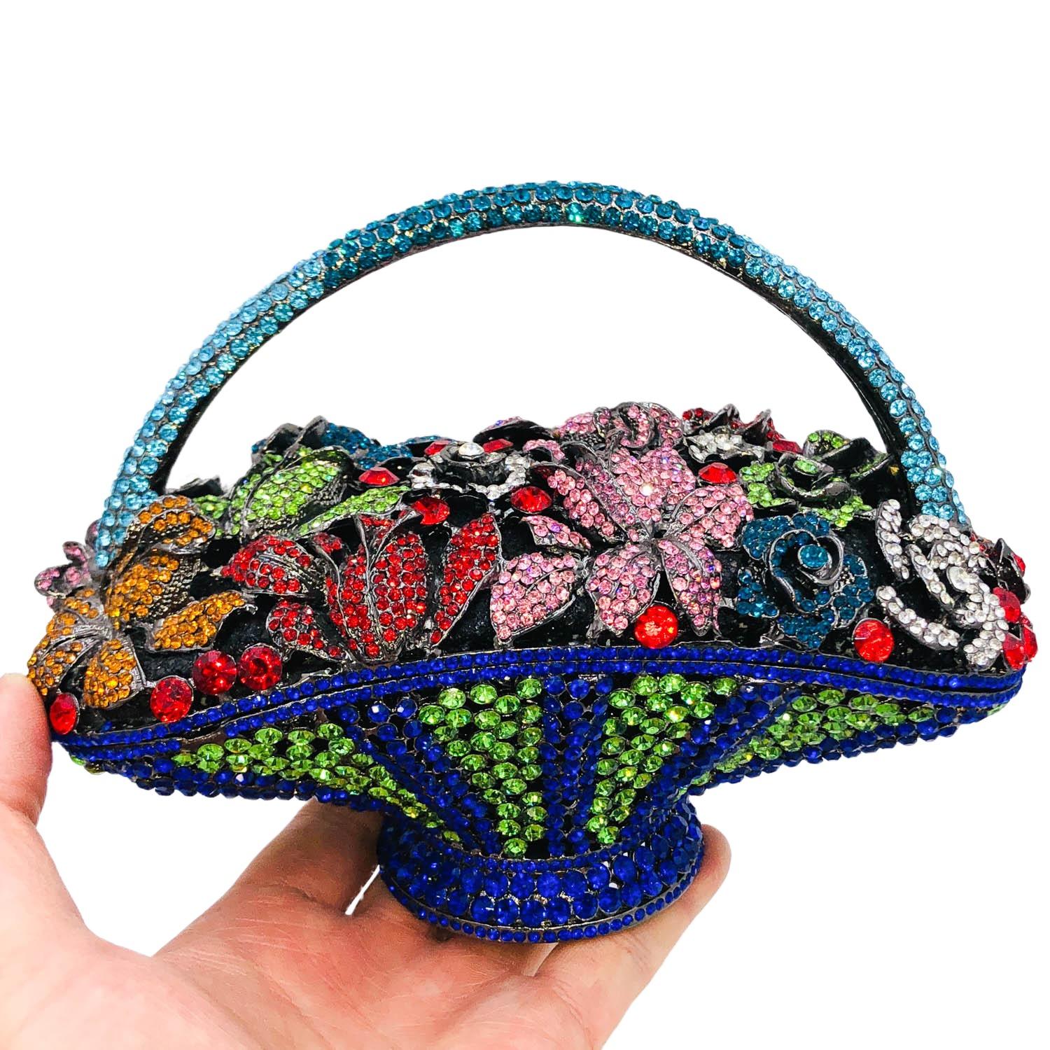 Boutique De FGG Elegant Women Flower Evening Bags and Clutches Formal Party Floral Basket Crystal Clutch Purse Bridal Handbags Mini Size
Boutique De FGG Elegant Women Flower Evening Bags and Clutches Formal Party Floral Basket Crystal Clutch Purse Bridal Handbags Mini Size