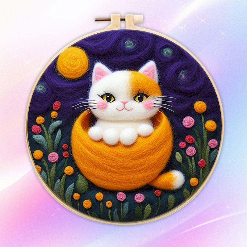 CHENISTORY 20x20 Frame DIY Wool Felting Painting Kit With Complete Kit Cute Cat Handmade Needle Wool Painting Picture Gift 20x20cm
CHENISTORY 20x20 Frame DIY Wool Felting Painting Kit With Complete Kit Cute Cat Handmade Needle Wool Painting Picture Gift 20x20cm