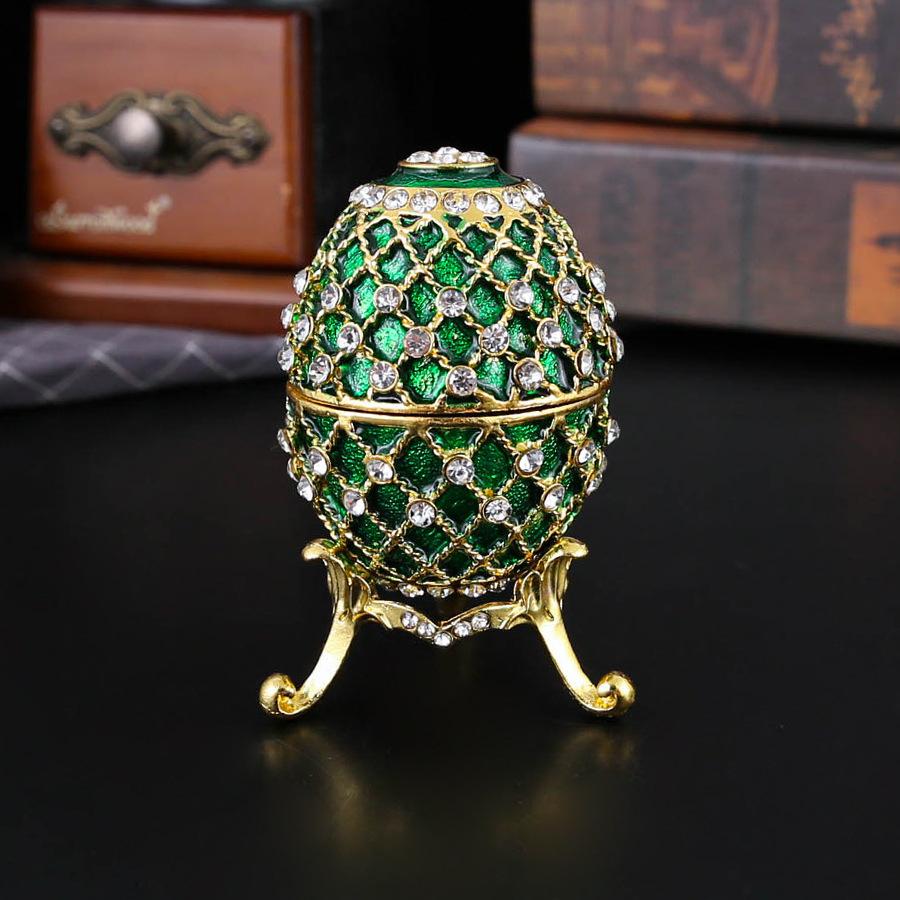 Великодні Яйця Подарунки Емаль Розписані Діаманти Металеві Вироби Скринька для Прикрас Прикраса зелений
Великодні Яйця Подарунки Емаль Розписані Діаманти Металеві Вироби Скринька для Прикрас Прикраса зелений