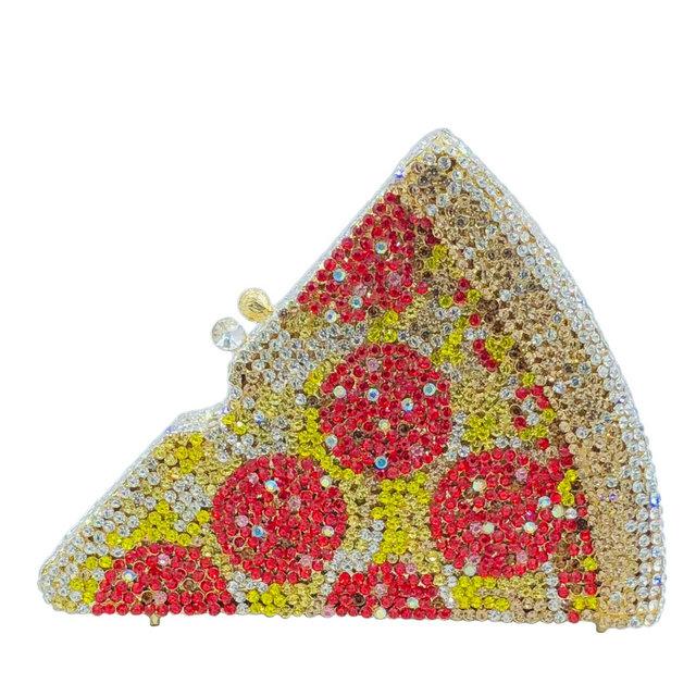 Boutique De FGG Pizza Shape Watermelon Women Crystal Evening Purses and Handbags Luxury Designer Formal Rhinestone Clutch Bag Mini Size
Boutique De FGG Pizza Shape Watermelon Women Crystal Evening Purses and Handbags Luxury Designer Formal Rhinestone Clutch Bag Mini Size