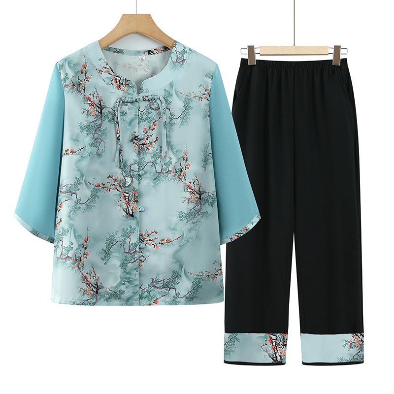 Summer Loose Set: Grandma’s Chinese Style Short-Sleeve Shirt & Two-Piece Outfit for Elderly Women XL (90-110 jin) синий
Summer Loose Set: Grandma’s Chinese Style Short-Sleeve Shirt & Two-Piece Outfit for Elderly Women XL (90-110 jin) синий