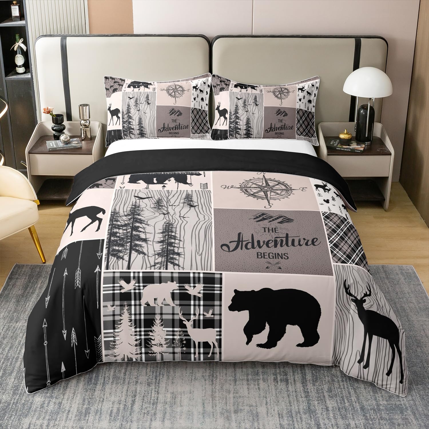 Erosebridal Hunting Deer 100% Cotton Duvet Cover Queen Size for Boys Rustic Farmhouse Bedding Set Bear Adventure Themed Comforter Cover West 155x200cm
Erosebridal Hunting Deer 100% Cotton Duvet Cover Queen Size for Boys Rustic Farmhouse Bedding Set Bear Adventure Themed Comforter Cover West 155x200cm