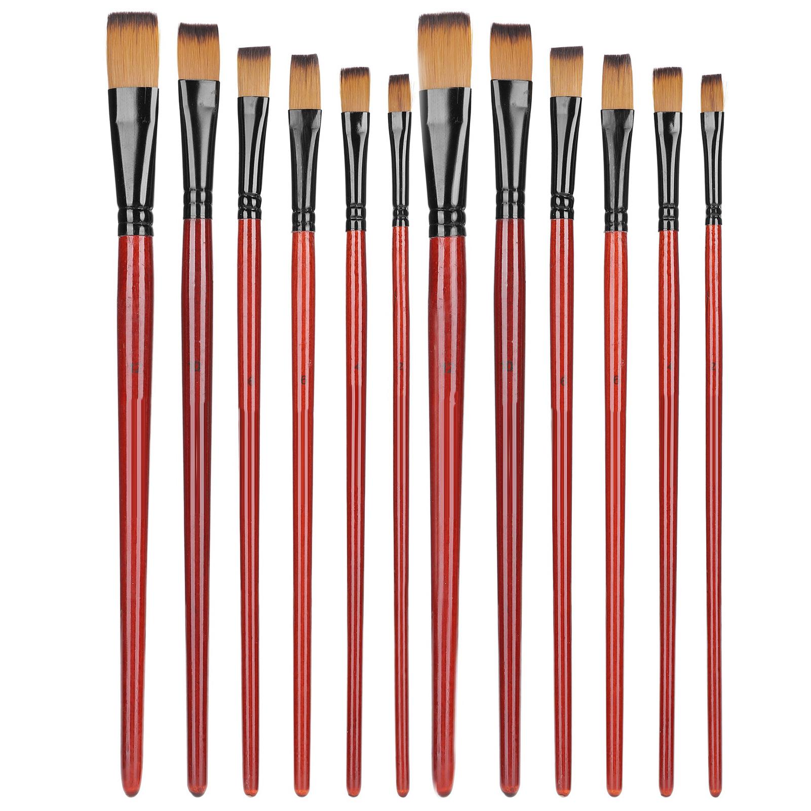 12Pcs Painting Brush Nylon Two Color Brown Rod Watercolor Acrylic Gouache Artist Paint Tools
12Pcs Painting Brush Nylon Two Color Brown Rod Watercolor Acrylic Gouache Artist Paint Tools