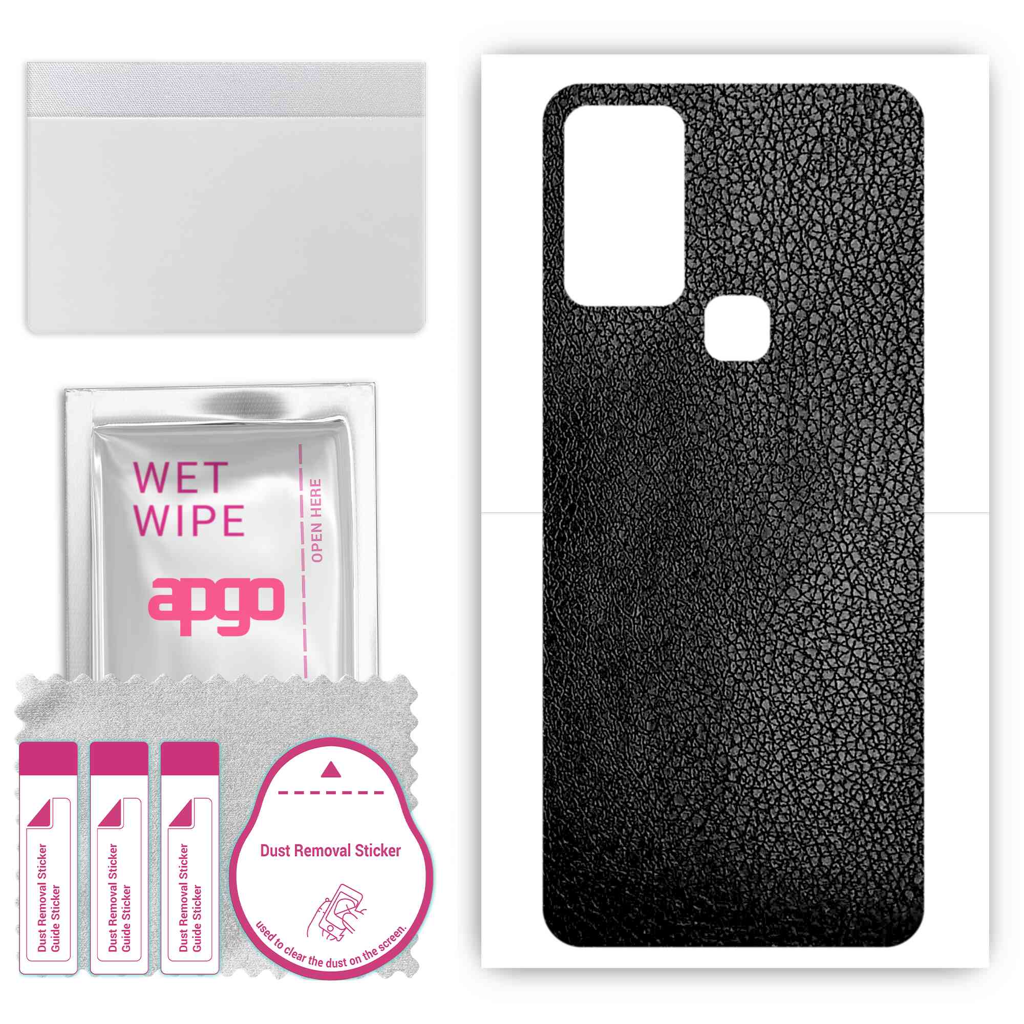 apgo Protective Skin Sticker for the back compatible with Infinix Hot 10s, Wrap Film, Foil, Vinyl - Pattern Black Leather
apgo Protective Skin Sticker for the back compatible with Infinix Hot 10s, Wrap Film, Foil, Vinyl - Pattern Black Leather