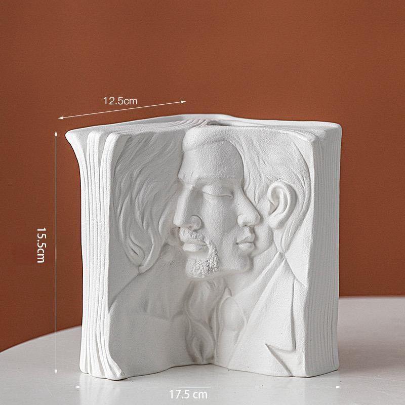 Creative Character Book Ceramic Flower Arrangement Ornament Home Livingroom Table figure Accessories Office Desk Vase Decoration
Creative Character Book Ceramic Flower Arrangement Ornament Home Livingroom Table figure Accessories Office Desk Vase Decoration