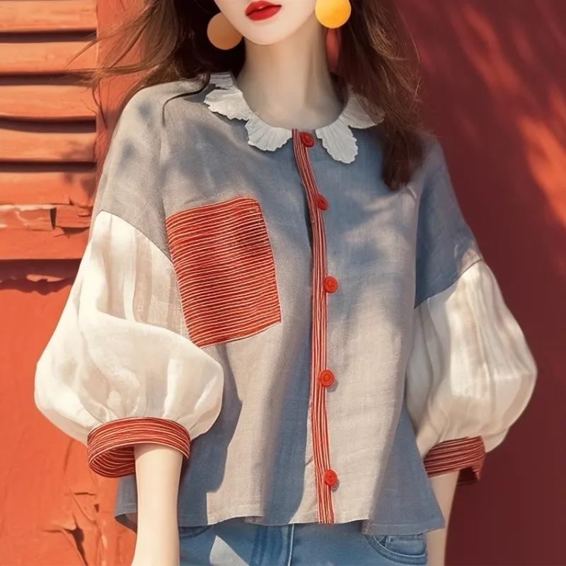 Chiffon Vintage Women s Shirt Summer Patchwork Clothing Sales Loose Short Sleeves Tops O-Neck Women Blouses 2XL
Chiffon Vintage Women s Shirt Summer Patchwork Clothing Sales Loose Short Sleeves Tops O-Neck Women Blouses 2XL